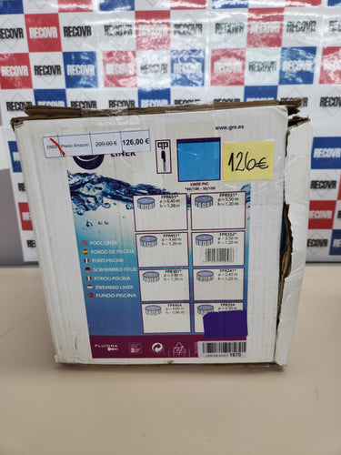 Liner Piscina Redonda 350cm Diámetro,Altura de 120 cm, Color Azul Gre FPR352 -